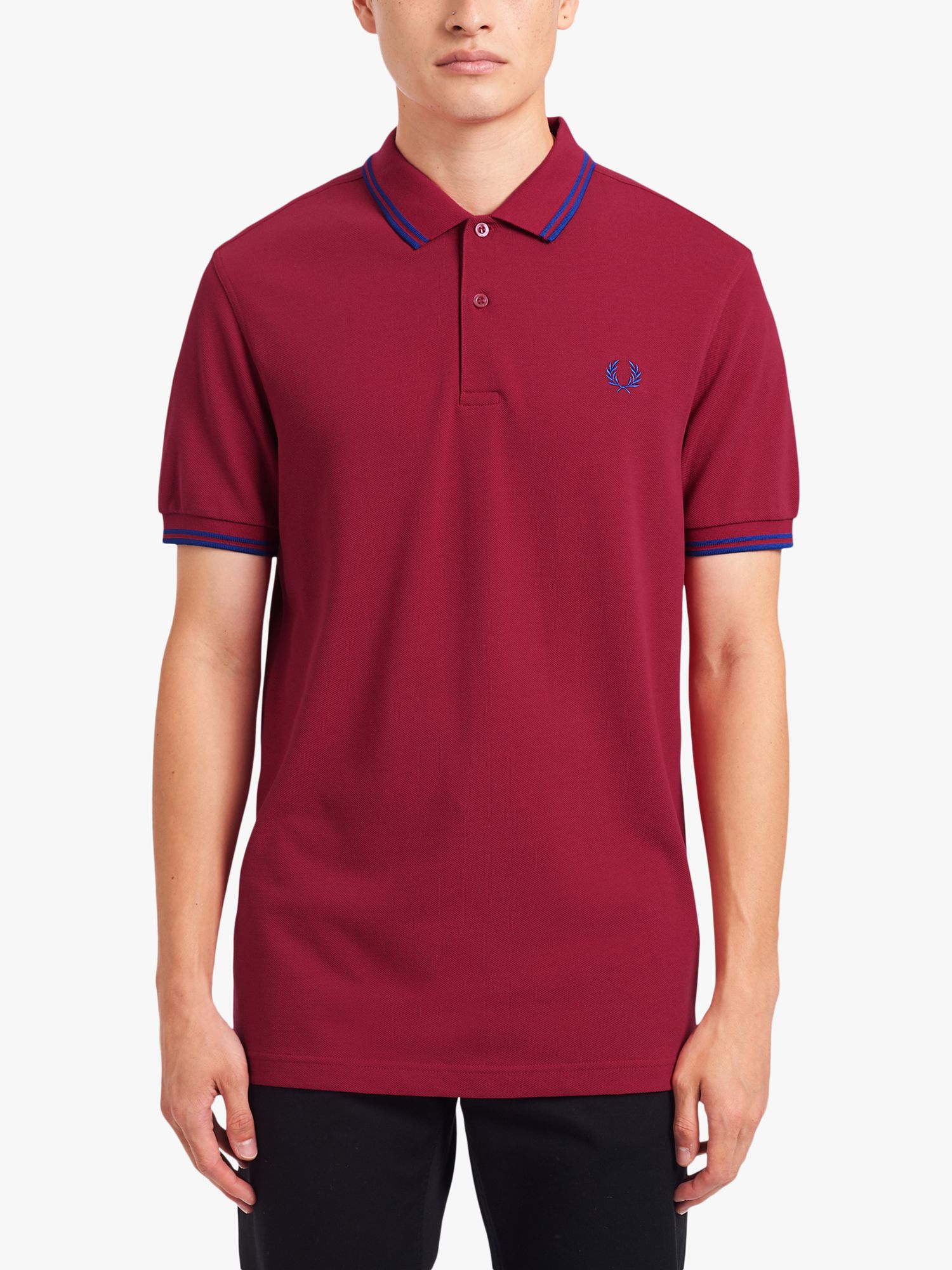 Fred Perry Twin Tipped Polo Shirt M78 Pink At John Lewis And Partners 