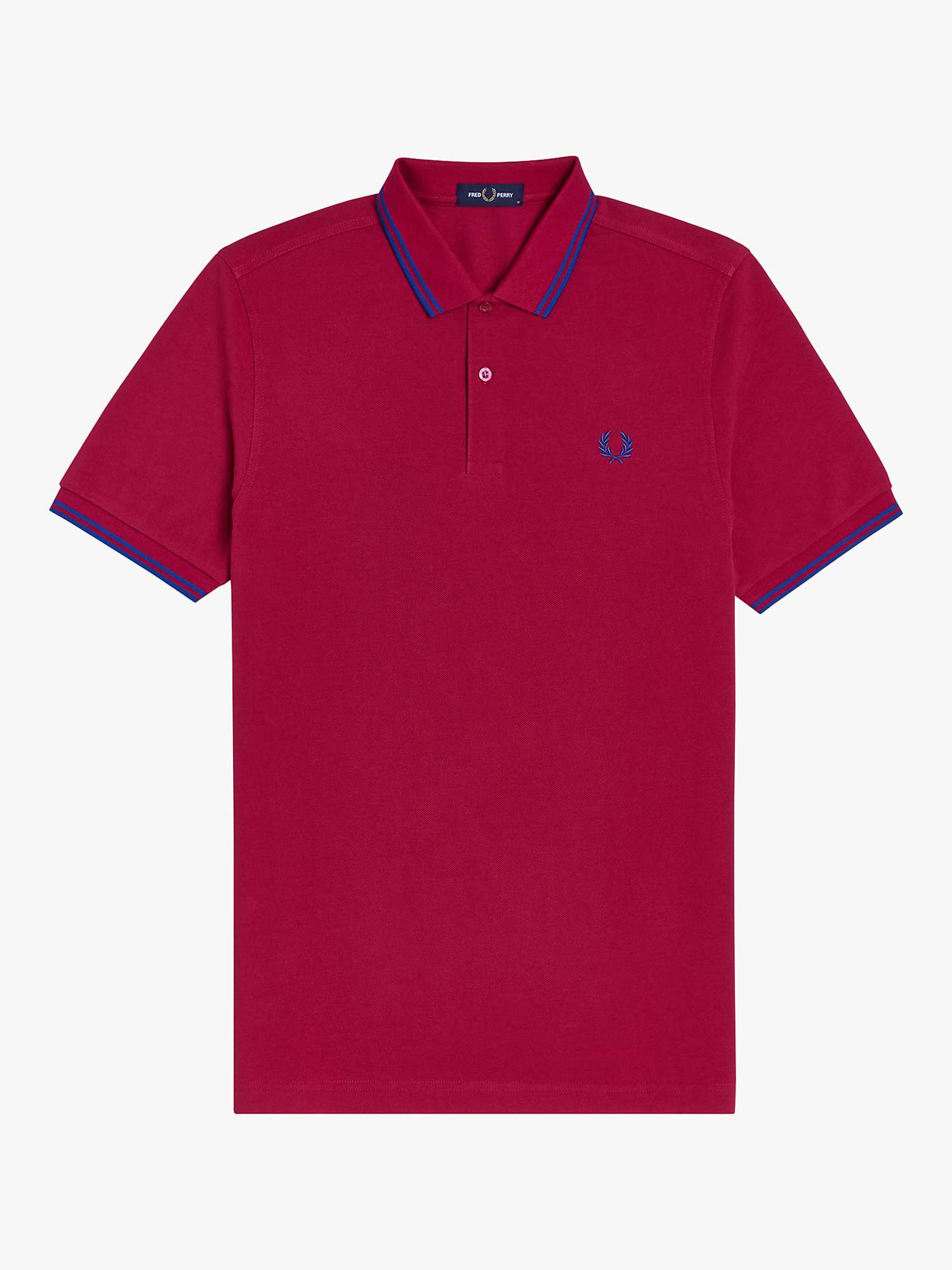 Fred Perry Twin Tipped Polo Shirt, M78 Pink at John Lewis & Partners