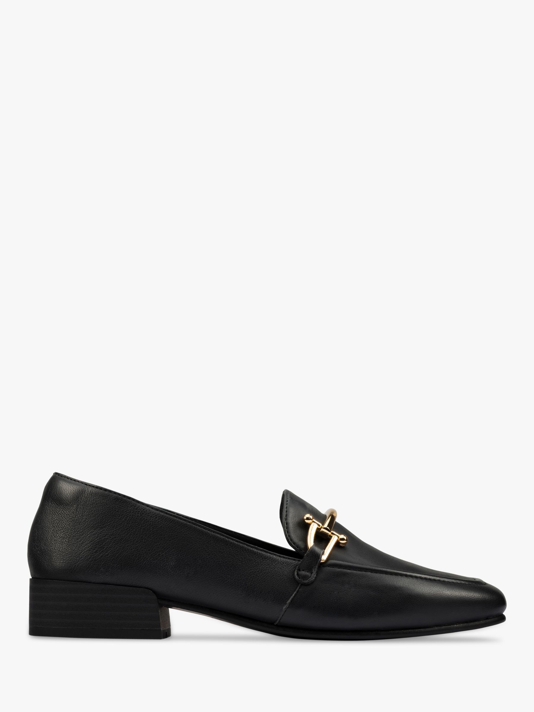 Clarks Pure 2 Leather Loafers, Black at John Lewis & Partners