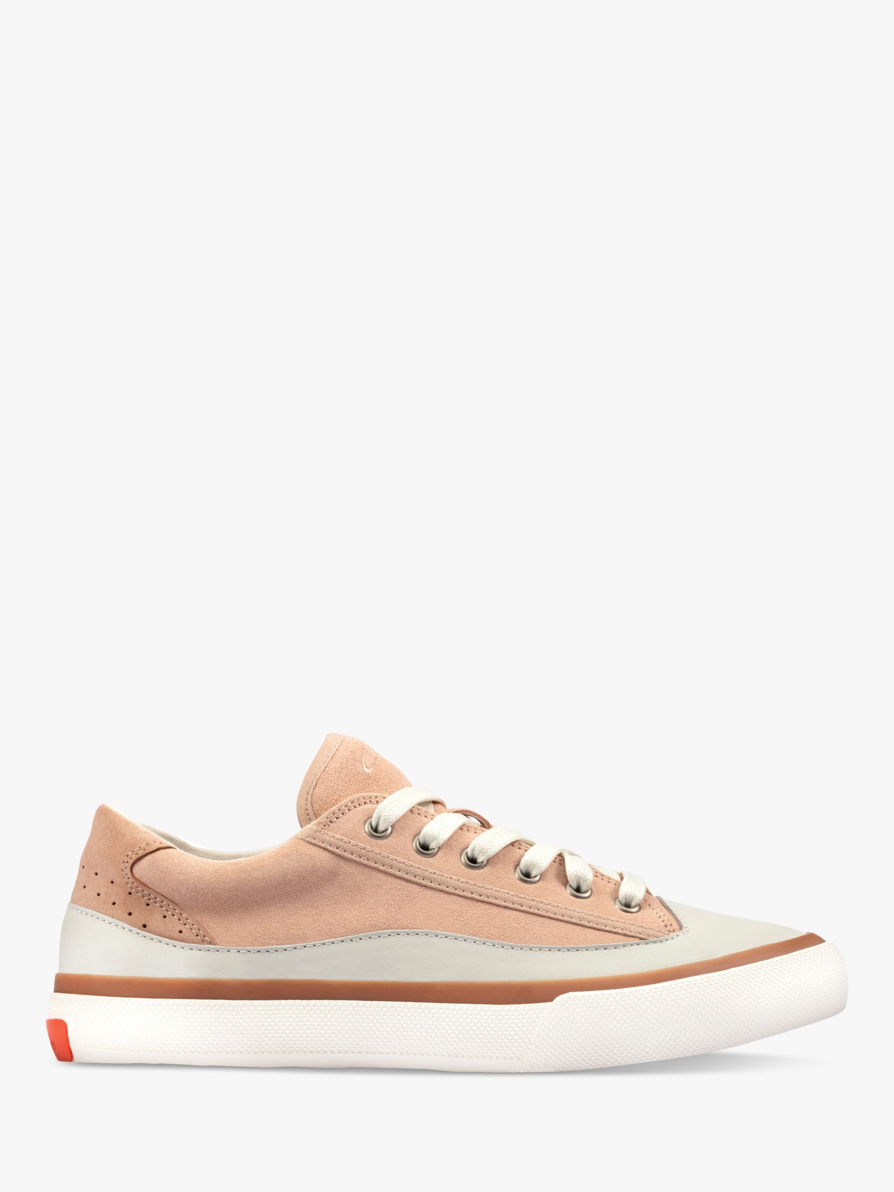 Clarks Aceley Suede Lace Up Trainers, Light Pink at John Lewis & Partners