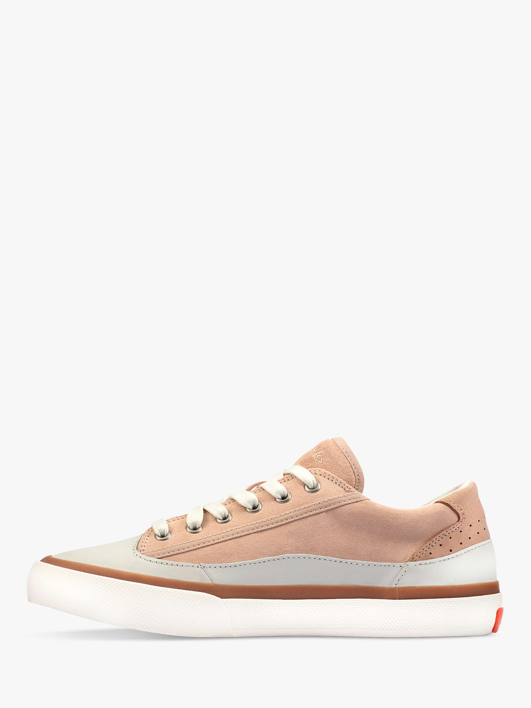 Buy Clarks Aceley Suede Lace Up Trainers, Light Pink Online at johnlewis.com