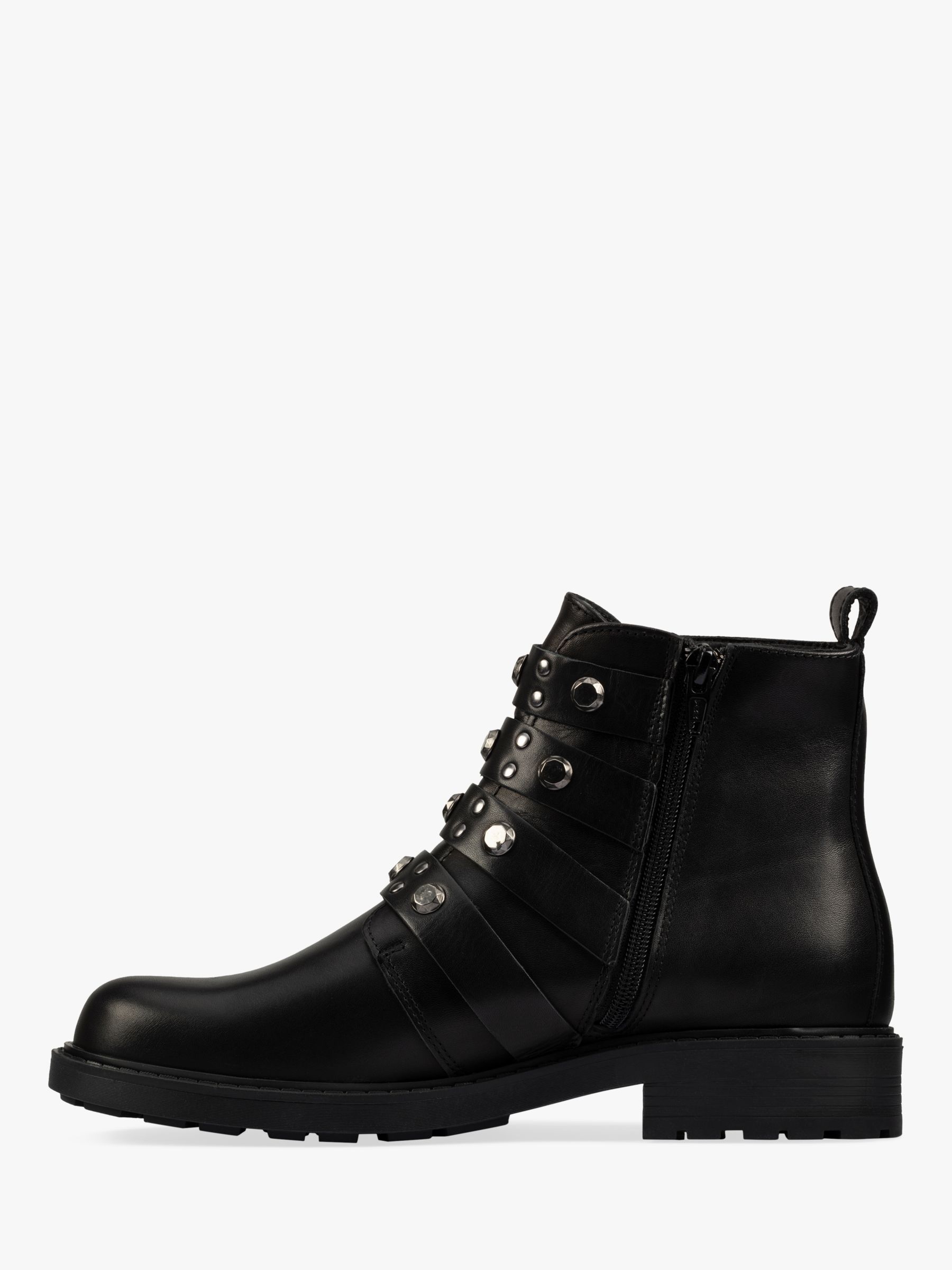 Clarks Orinoco 2 Leather Buckle Ankle Boots, Black
