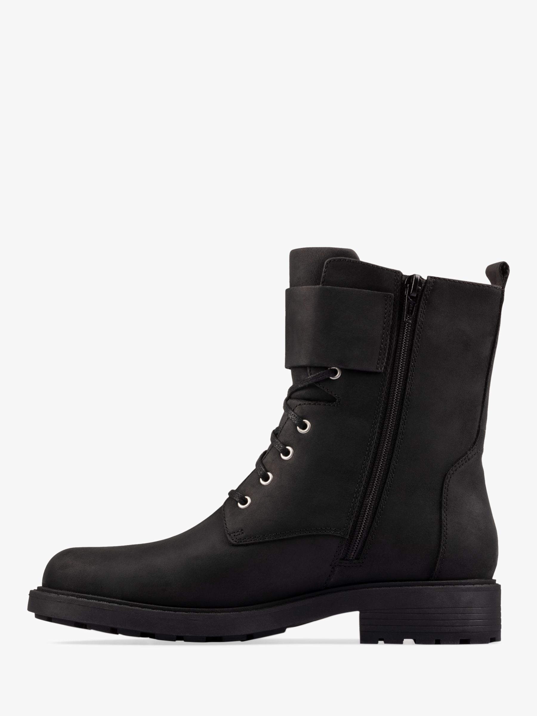 Clarks Orinoco 2 Leather Lace Up Ankle Boots, Black at John Lewis ...