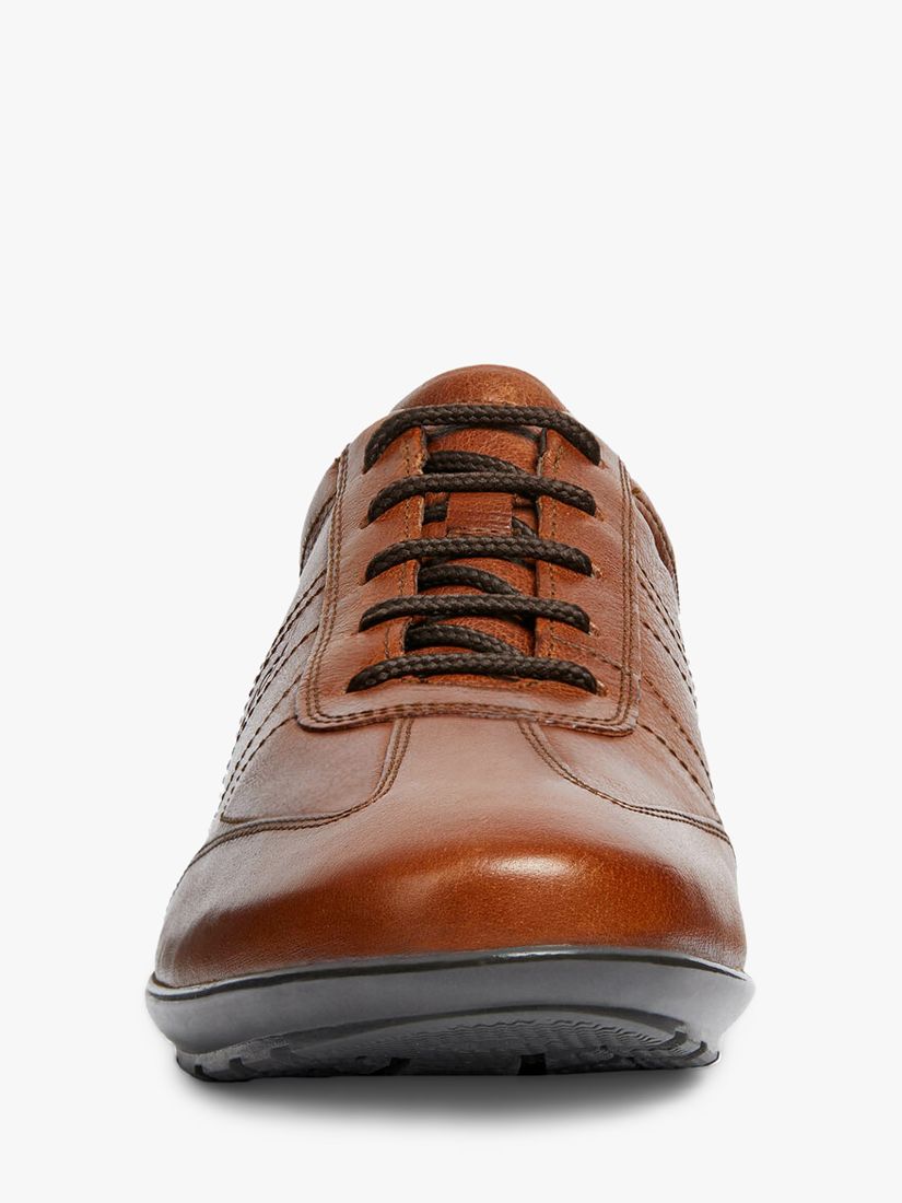 Geox Uomo Symbol Leather Trainers, Brown Cotto John Lewis & Partners