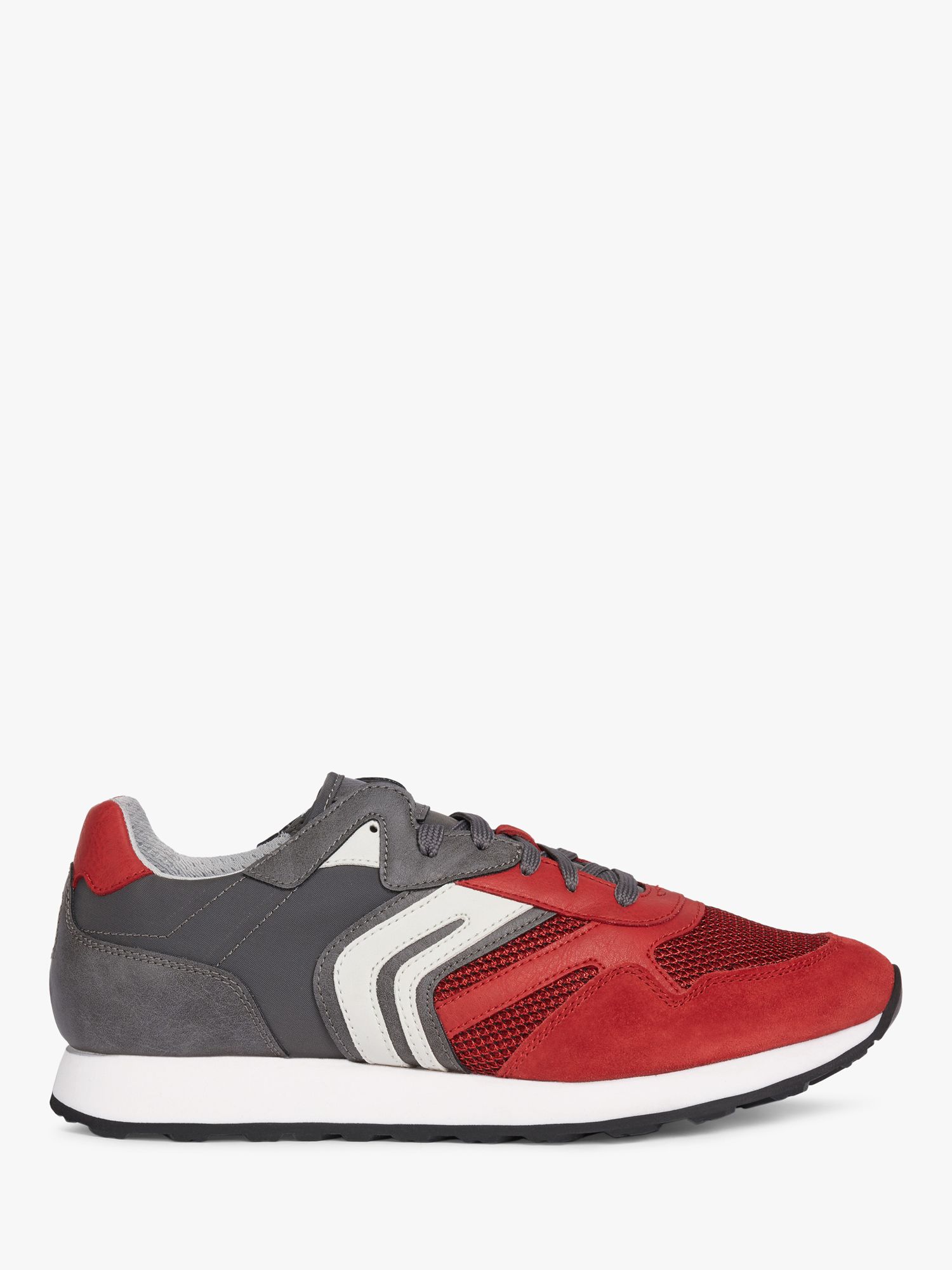 Geox Vincit Trainers, Red/Grey at John Lewis & Partners