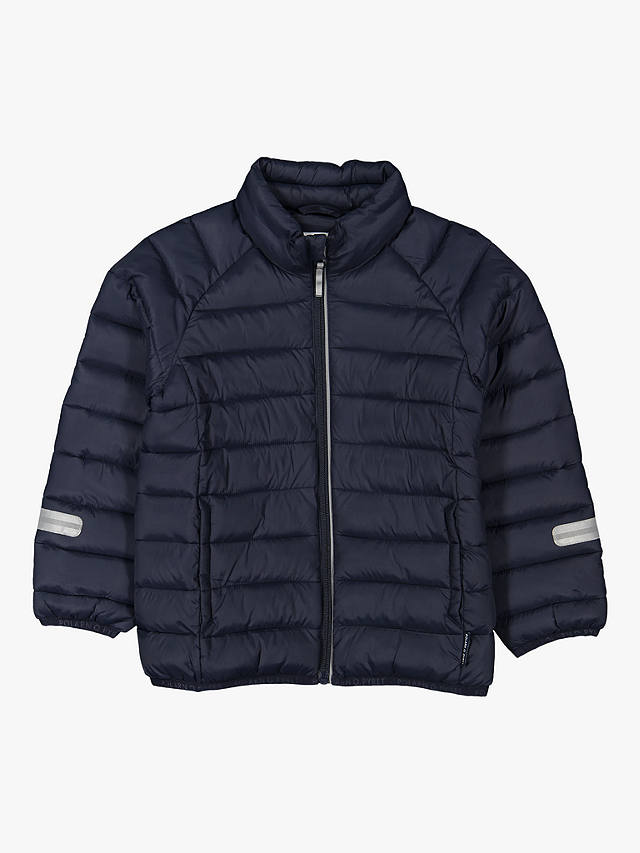 Polarn O. Pyret Children's Water Resistant Puffer Jacket, Navy