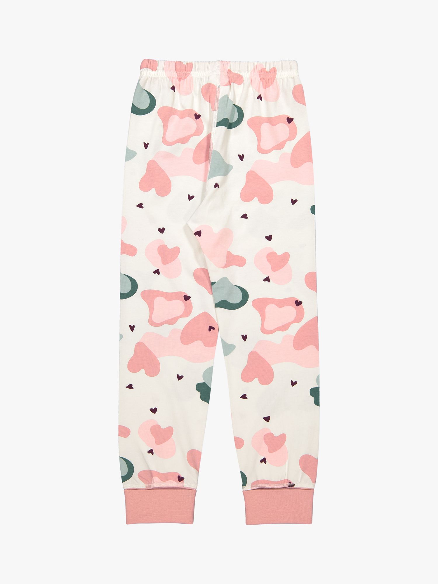 Polarn O. Pyret Children's Heart Print Pyjamas, Pink at John Lewis ...
