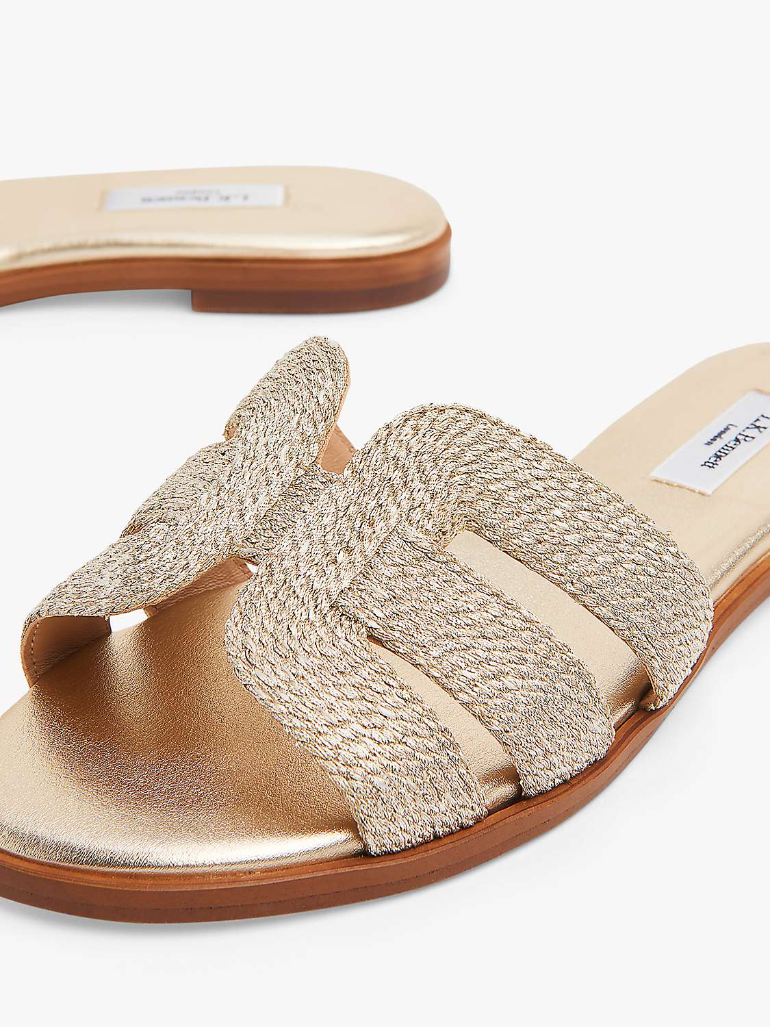Buy L.K.Bennett Riley Rope Slip On Sandals, Gold Online at johnlewis.com