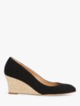 L.K.Bennett Eevi Leather Wedge Heel Court Shoes, Black
