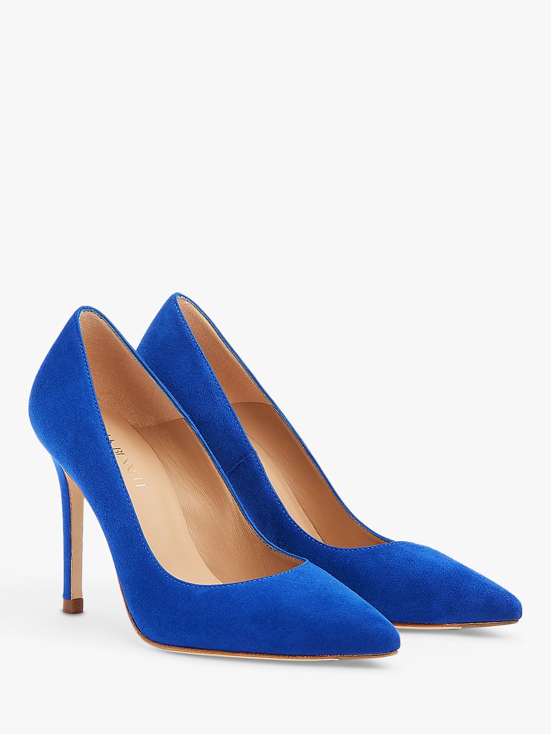 L.K.Bennett Fern Court Shoes, Blue Suede at John Lewis & Partners
