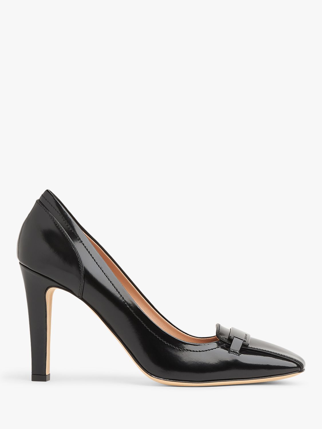 L.K.Bennett Franziska Leather Court Shoes, Black