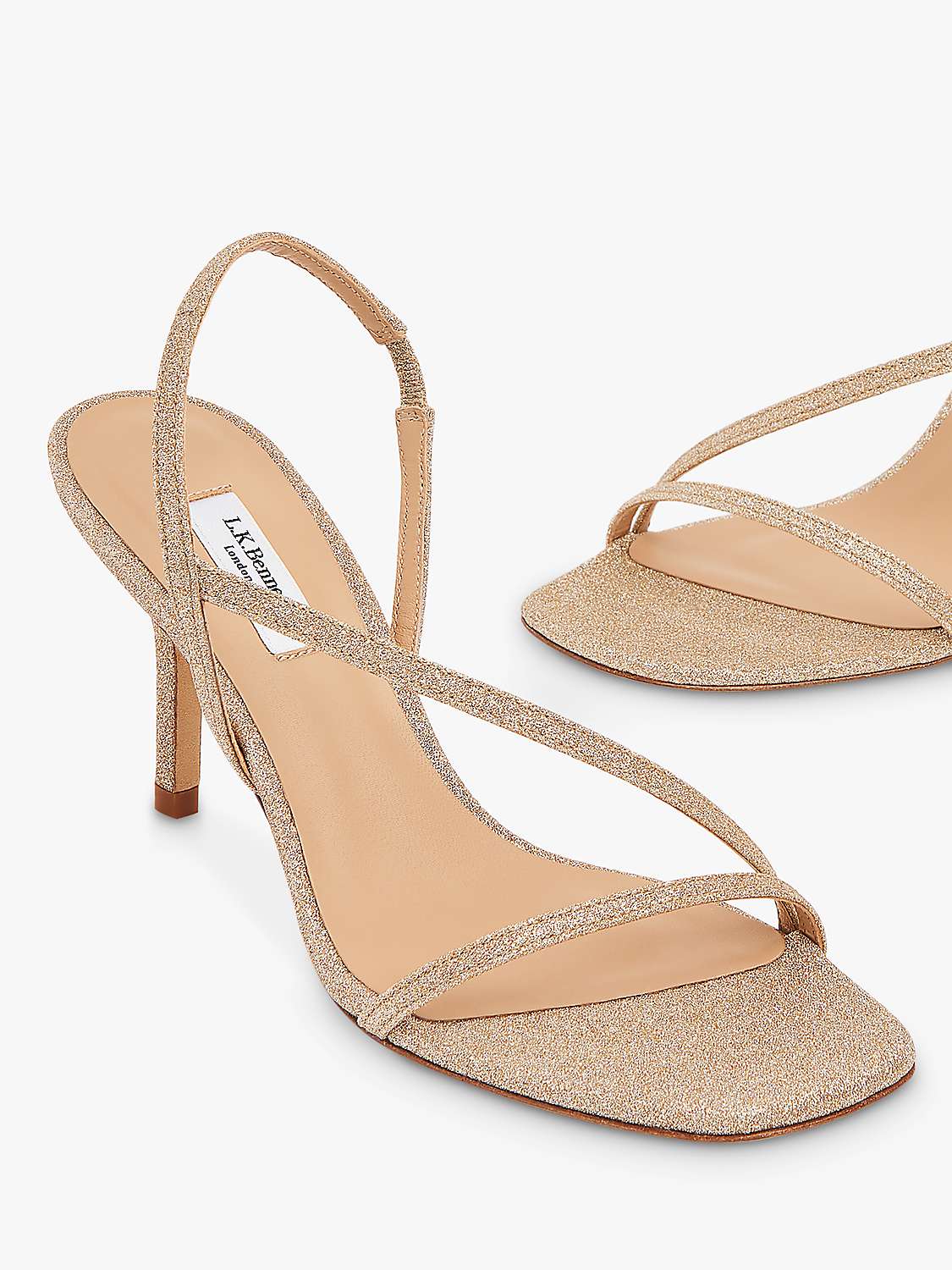 Buy L.K.Bennett Neave Glitter Strappy Sandals, Gold Online at johnlewis.com