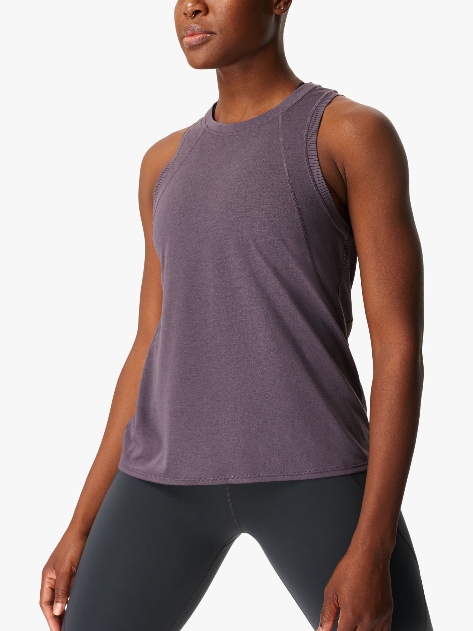 Sweaty Betty Pacesetter Running Vest, Fig Purple at John Lewis & Partners