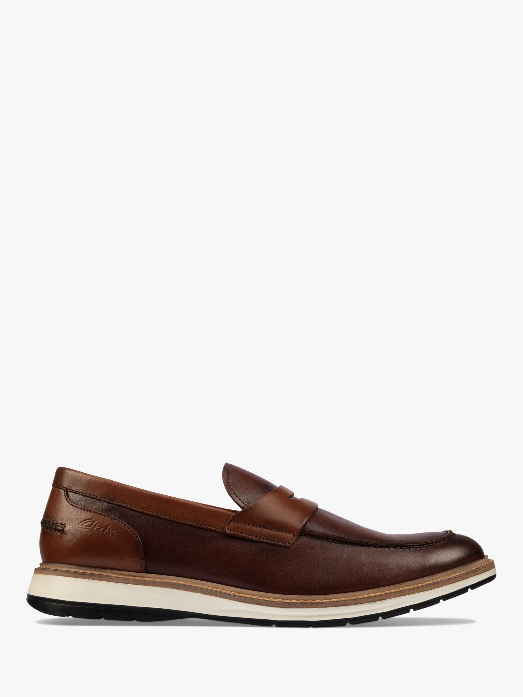 Clarks Chantry Leather Penny Loafers, Tan at John Lewis & Partners