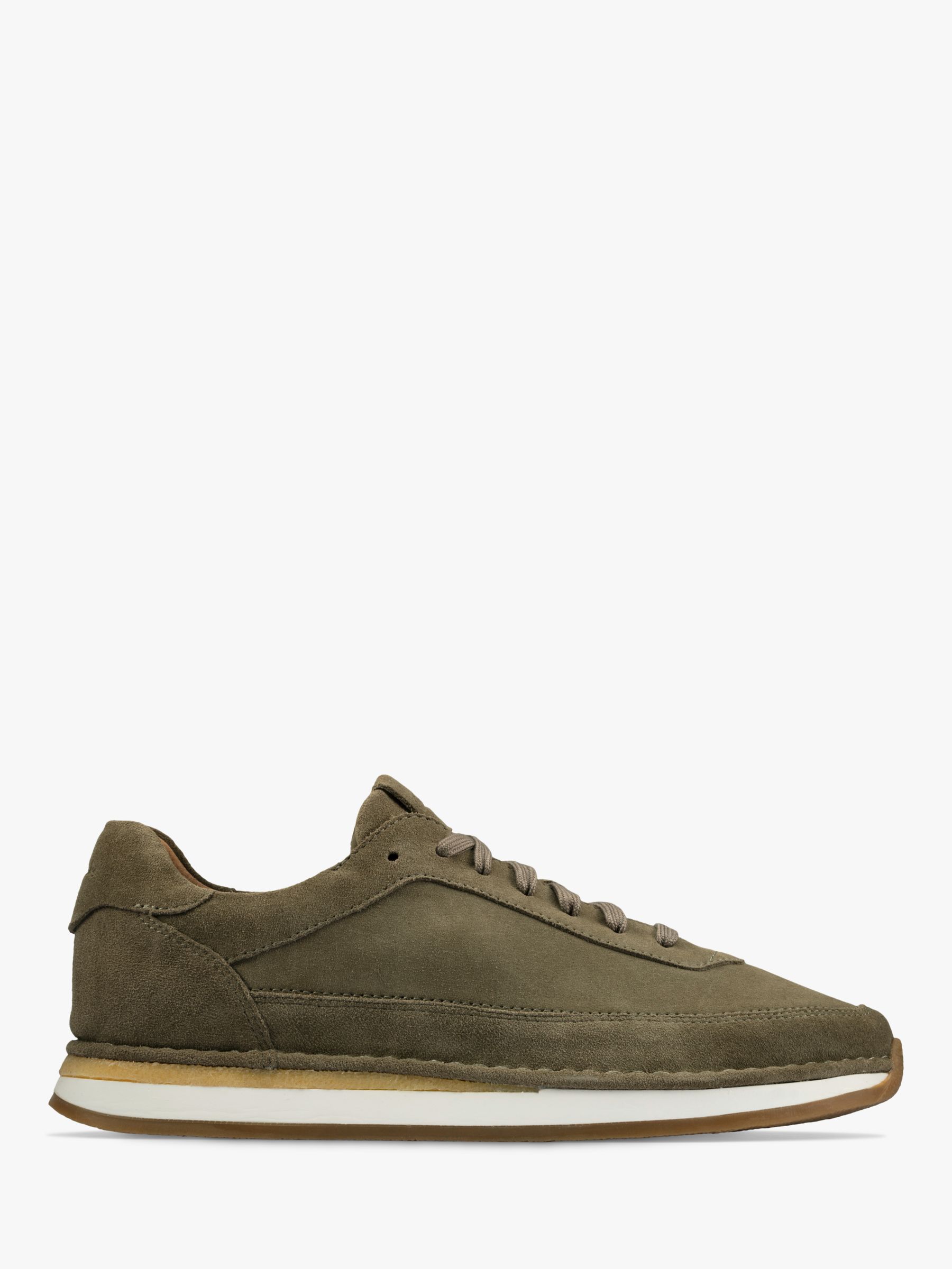 Clarks CraftRun Lace Trainers, Olive at John Lewis & Partners