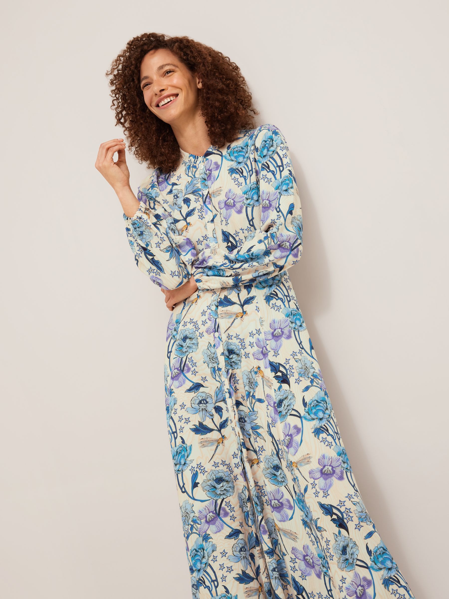 Somerset by Alice Temperley Star Floral Maxi Dress, Navy at John Lewis & Partners