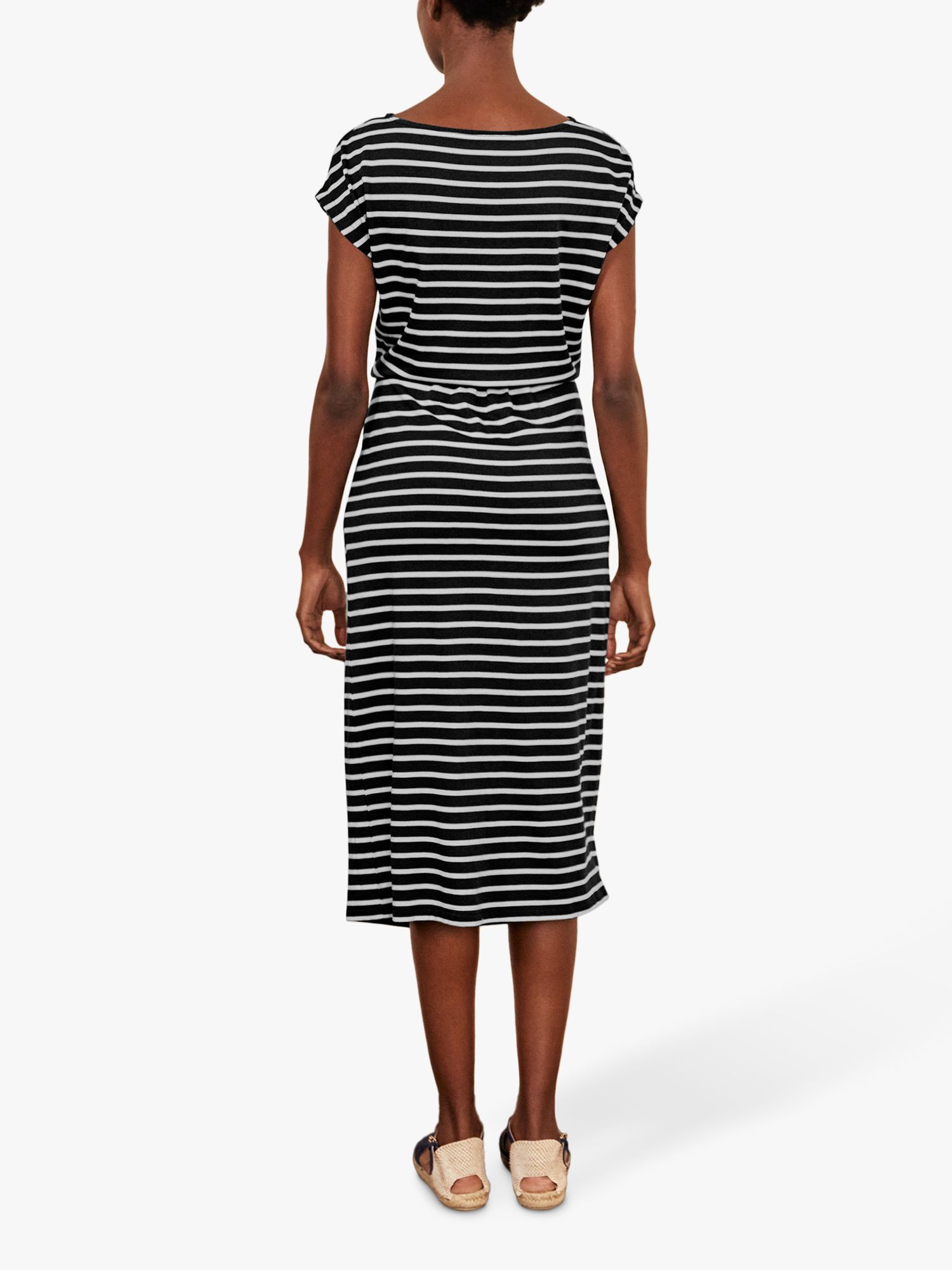 Boden Odile Stripe Midi Dress, Navy/Ivory at John Lewis & Partners