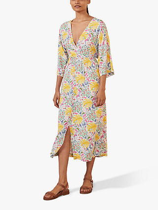 Boden Betsy Dress, Ivory Tropical Charm
