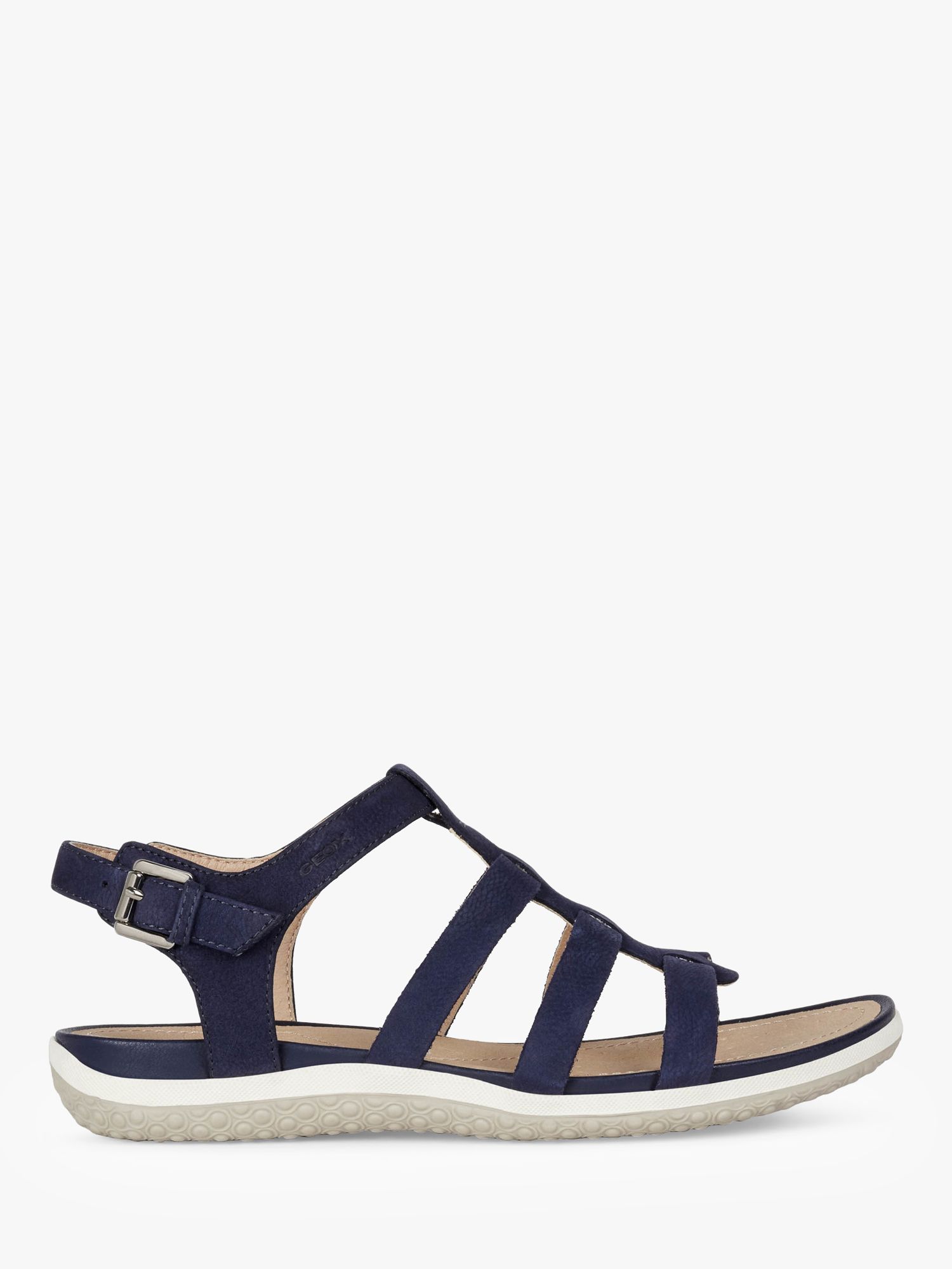 Geox Women's Vega Wide Fit Leather Sandals, Blue at John Lewis & Partners