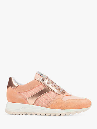 Geox Women's Tabelya Lace Up Trainers, Peach