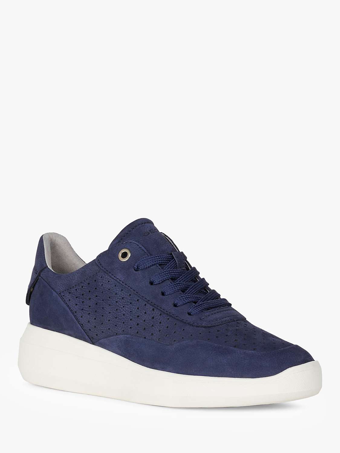 Buy Geox Women's Rubidia Wide Fit Perforated Leather Wedge Trainers Online at johnlewis.com