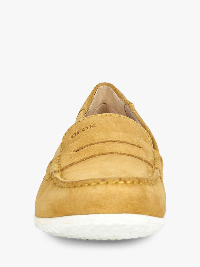 Buy Geox Women's Vega Wide Fit Leather Moccasins, Yellow Online at johnlewis.com
