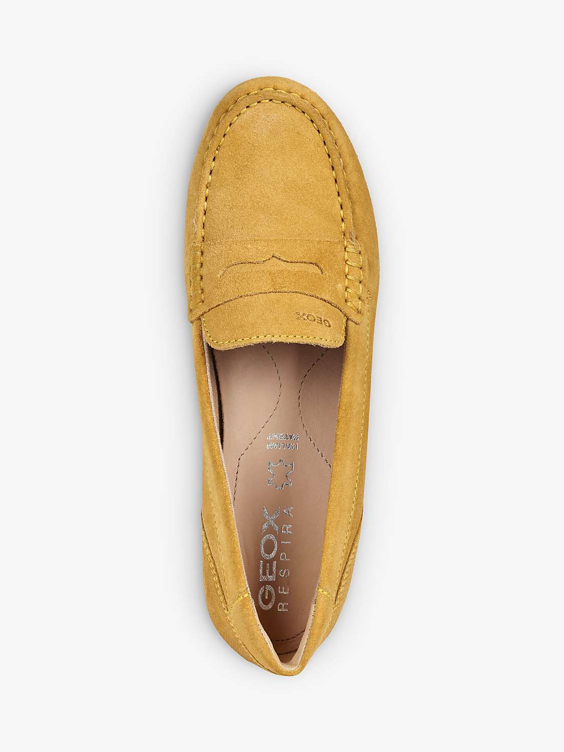 Buy Geox Women's Vega Wide Fit Leather Moccasins, Yellow Online at johnlewis.com