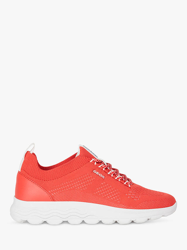 Geox Women's Spherica Lace Up Trainers, Red