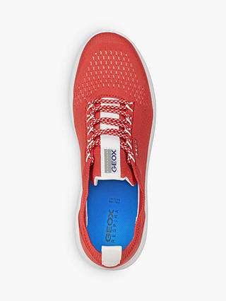 Geox Women's Spherica Lace Up Trainers, Red