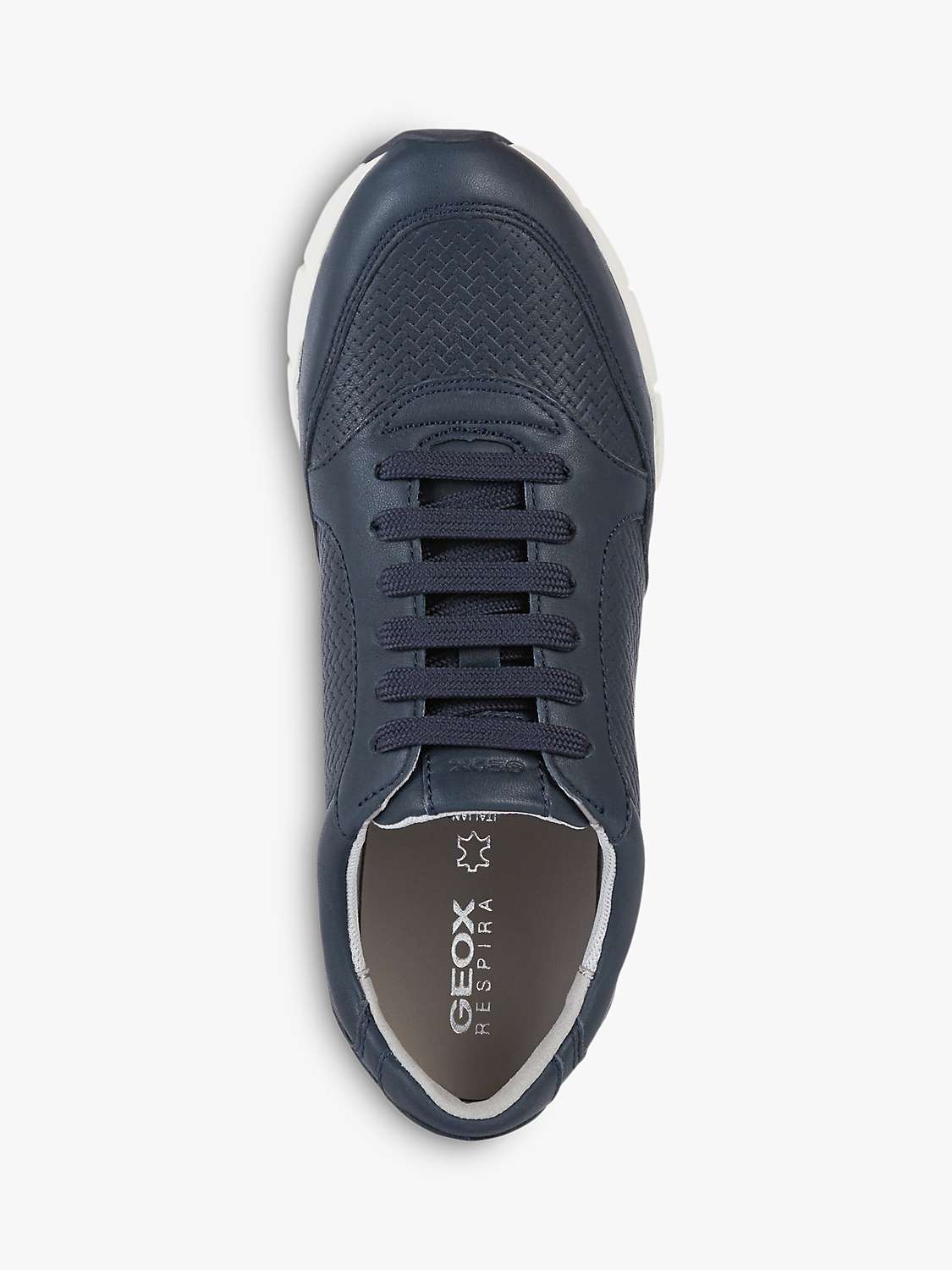 Buy Geox Sukie Leather Trainers, Navy Online at johnlewis.com