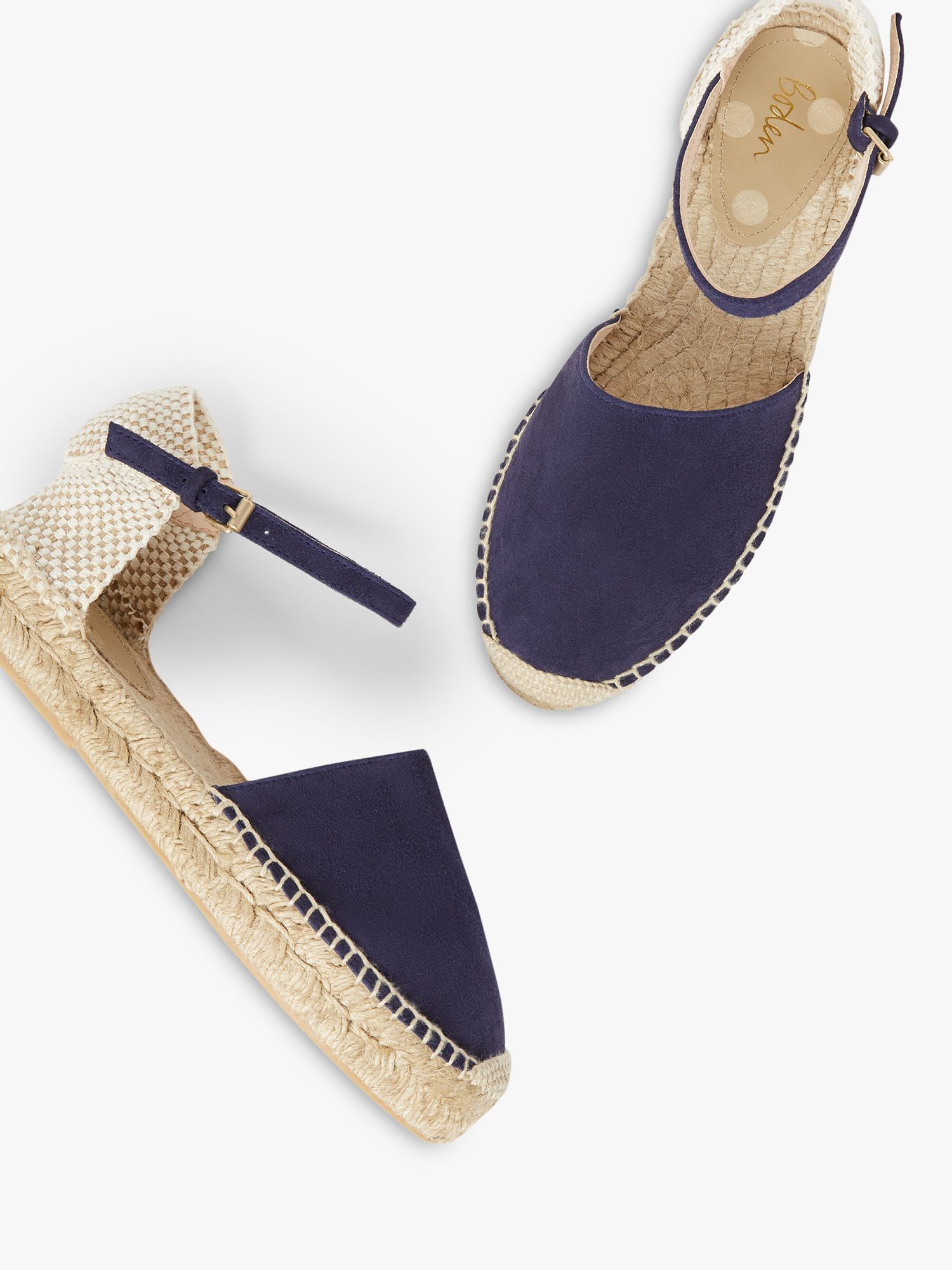 Boden Peggy Espadrilles, Navy at John Lewis & Partners