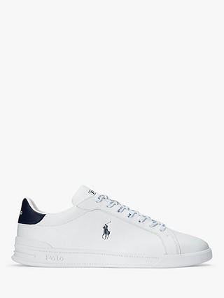 Polo Ralph Lauren Heritage Court II Leather Trainers, White/Newport ...