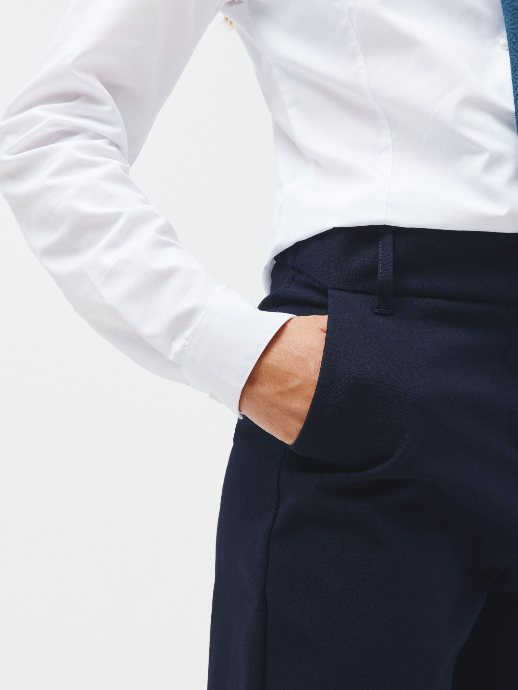 John Lewis Kids' Regular Fit Long Length School Trousers, Navy