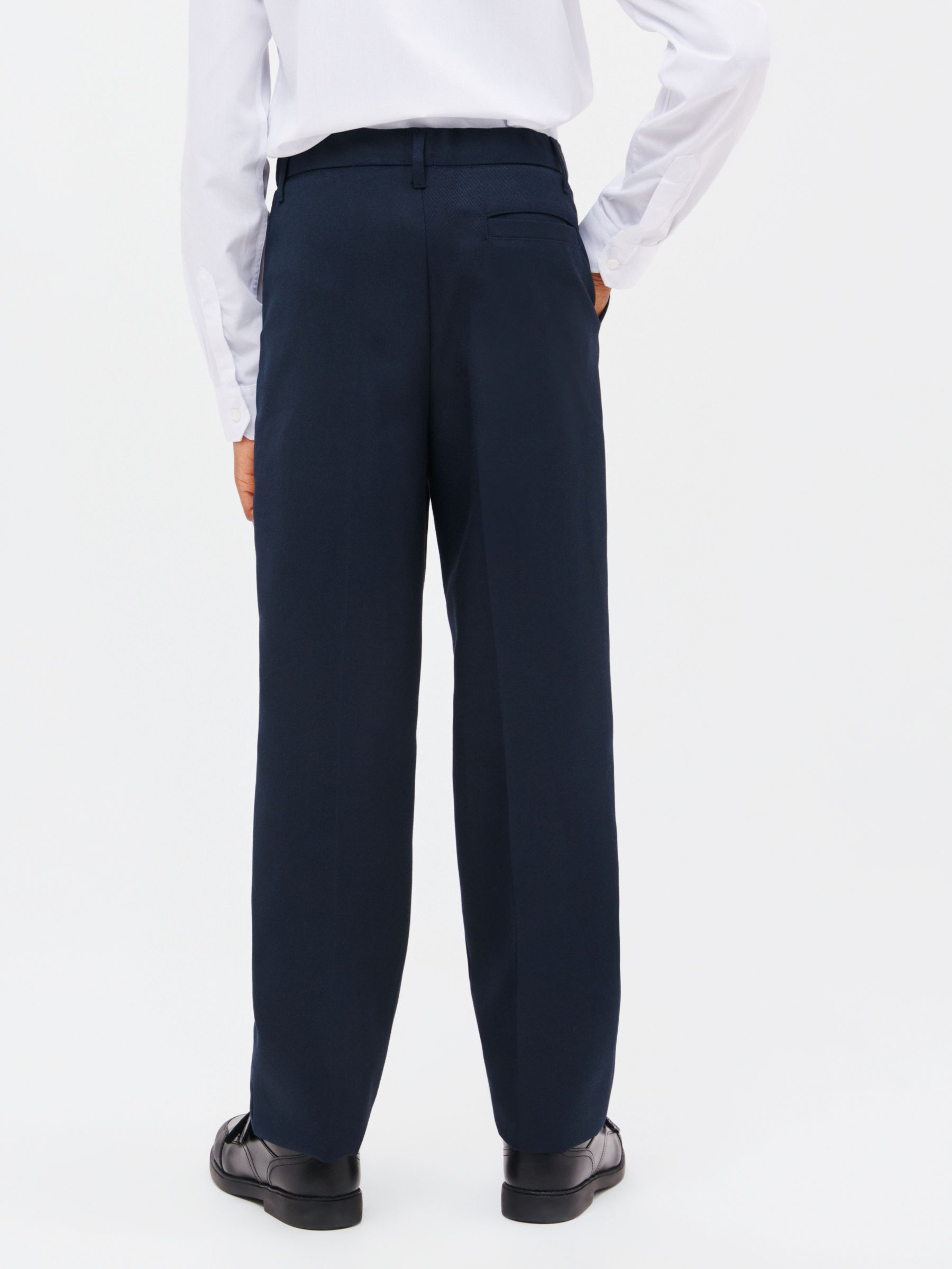 John Lewis Kids' Regular Fit Long Length School Trousers, Navy