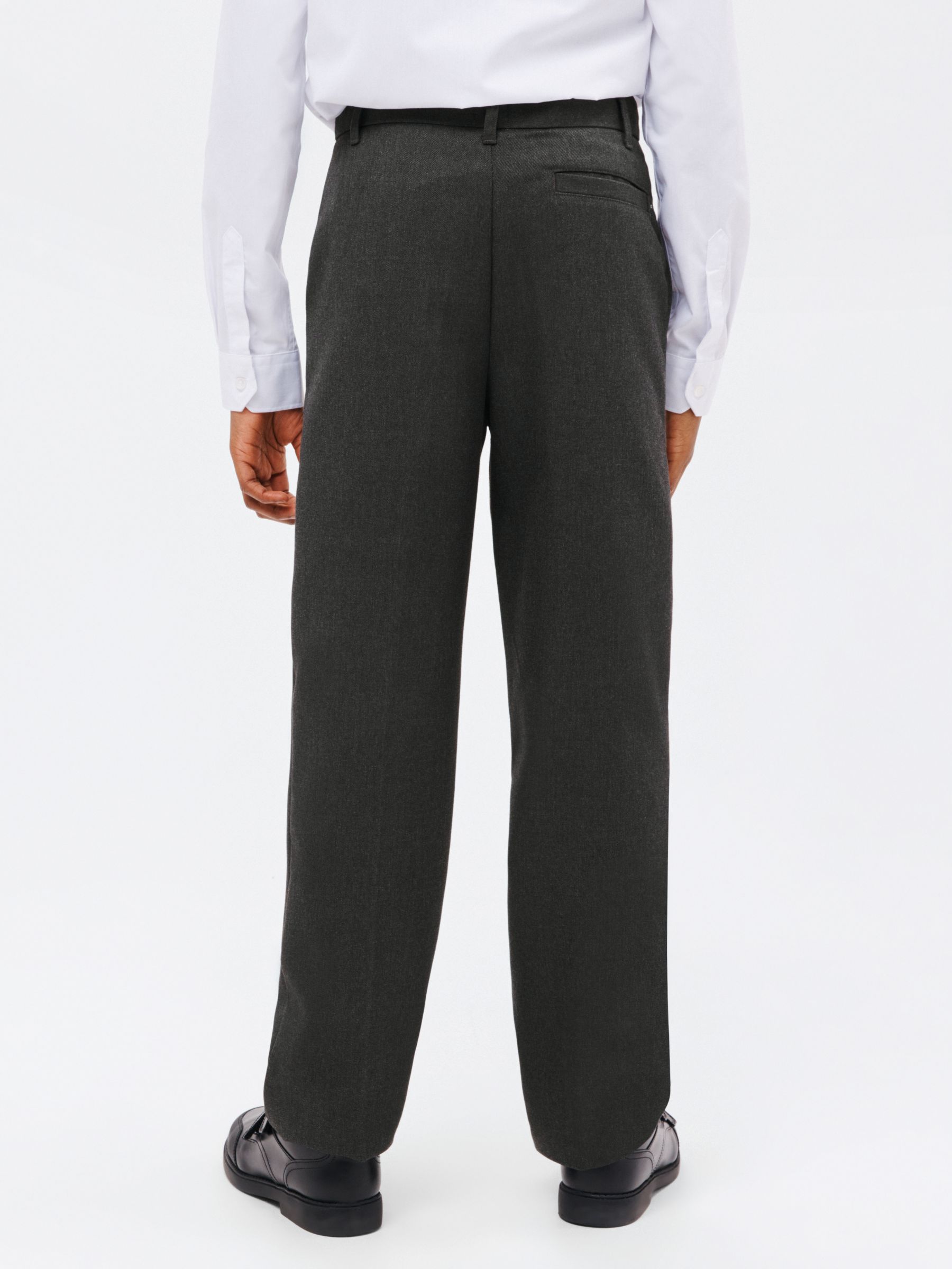 John Lewis Kids' Regular Fit Long Length School Trousers, Grey, 8 years