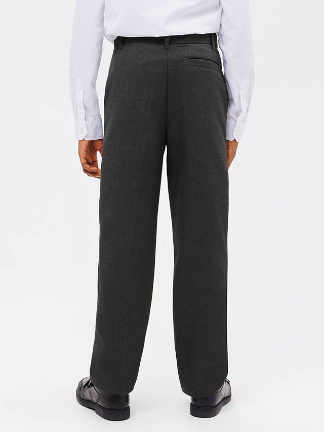 John Lewis Kids' Regular Fit Long Length School Trousers, Grey
