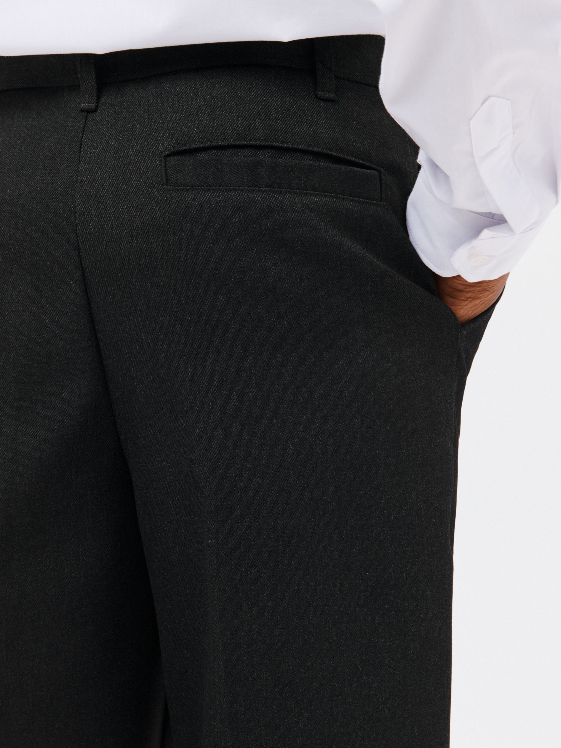 John Lewis Boys' Long Length Skinny School Trousers, Charcoal at