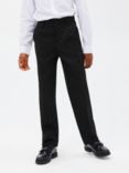 John Lewis Kids' Regular Fit Long Length School Trousers, Black
