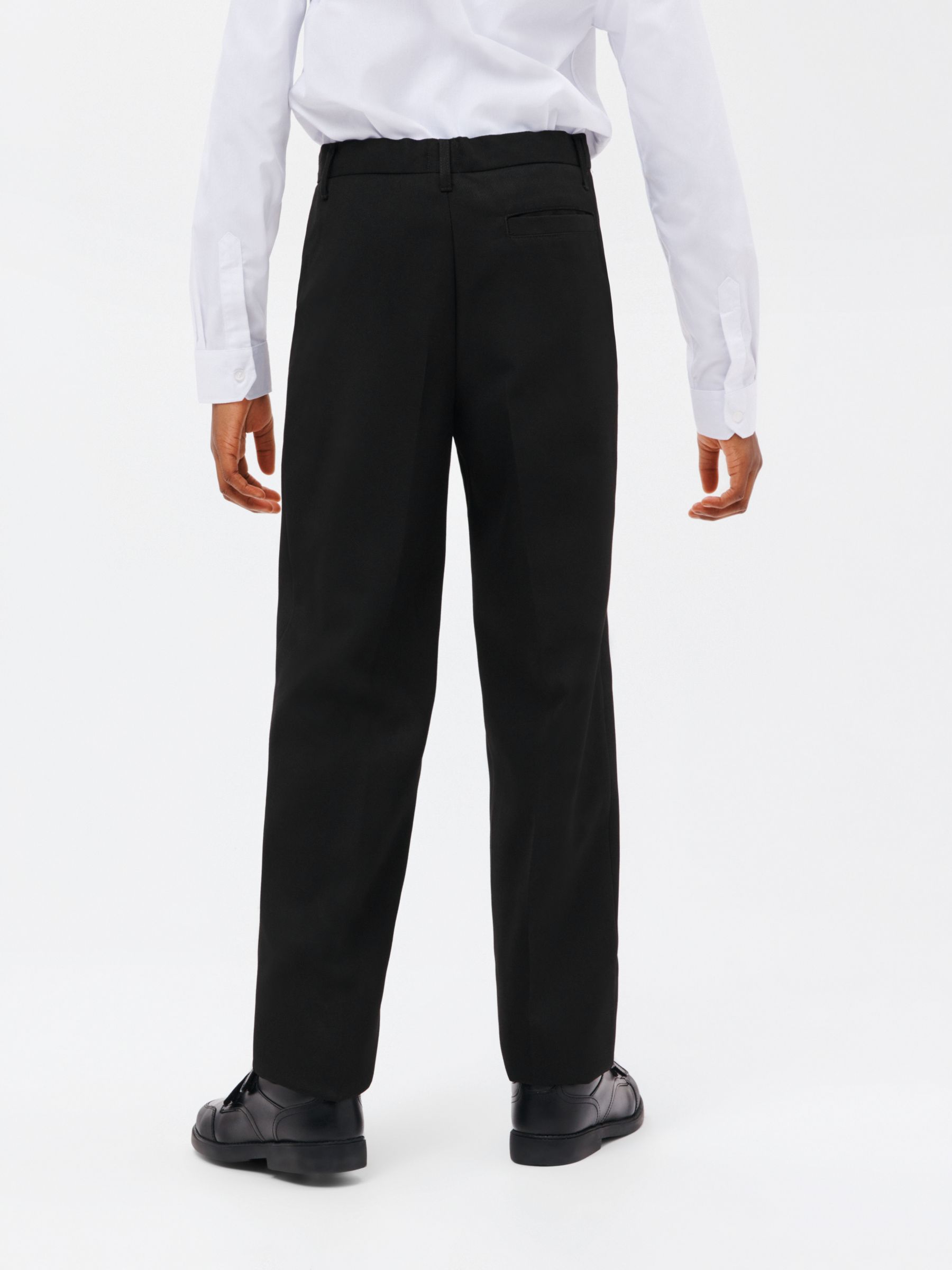 John Lewis Kids' Regular Fit Long Length School Trousers, Black at John ...