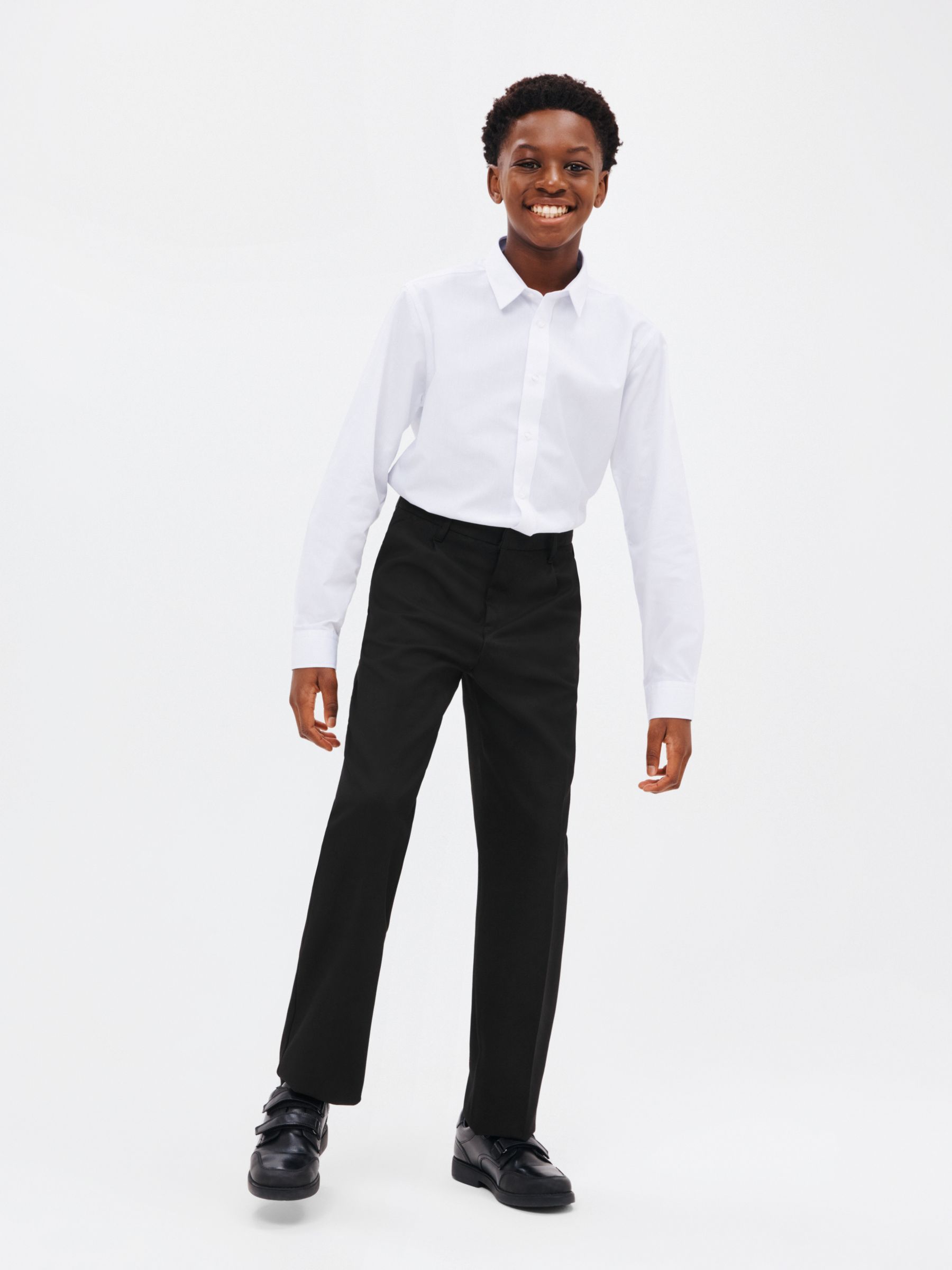 Girls Black Smart Trousers Women Tailored School Office Work Formal  Straight Fit 