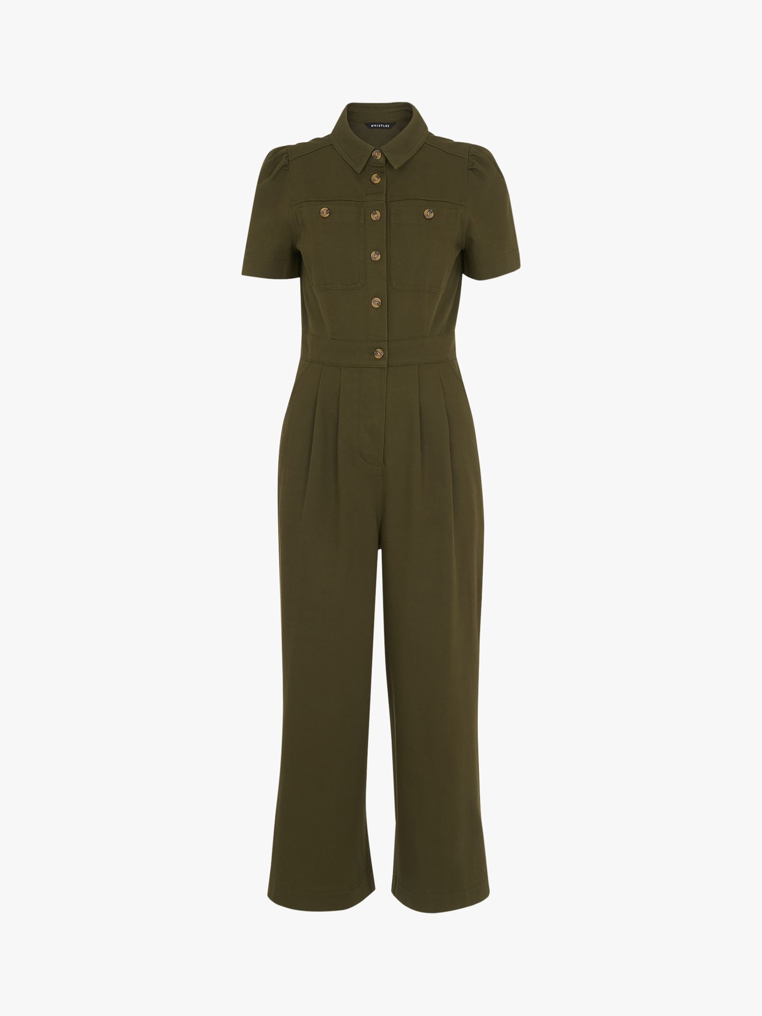 Whistles Emma Pocket Detail Jumpsuit, Khaki