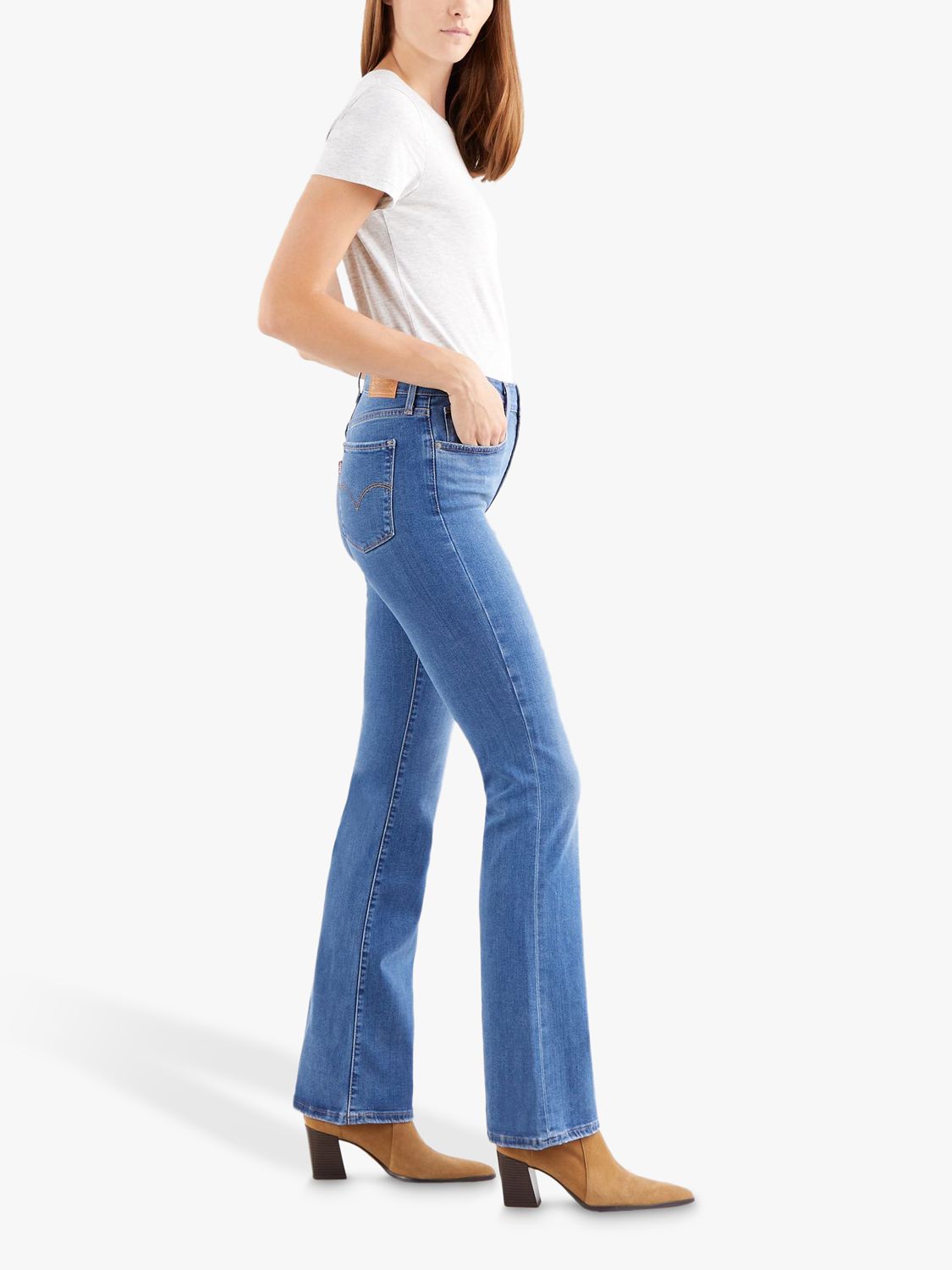 Levi's 725 High Rise Boot Cut Jeans, Rio Rave at John Lewis & Partners