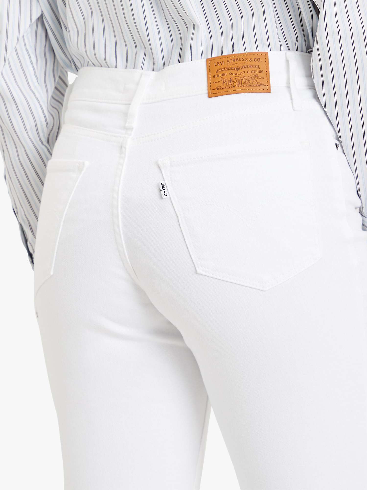 Buy Levi's 724 High Rise Straight Leg Jeans, White Online at johnlewis.com