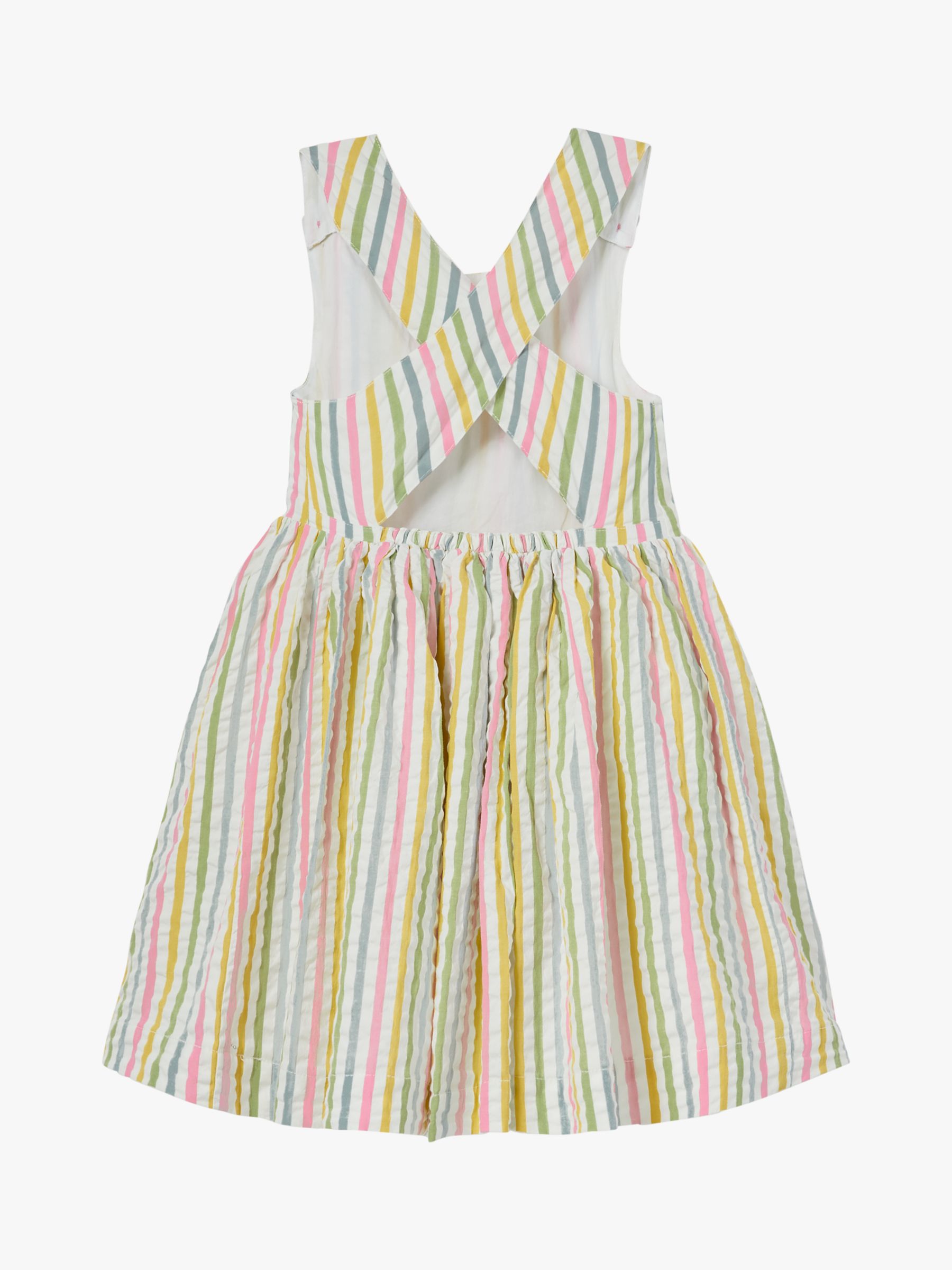 Mini Boden Girls' Stripe Cross Back Dress, Multi at John Lewis & Partners