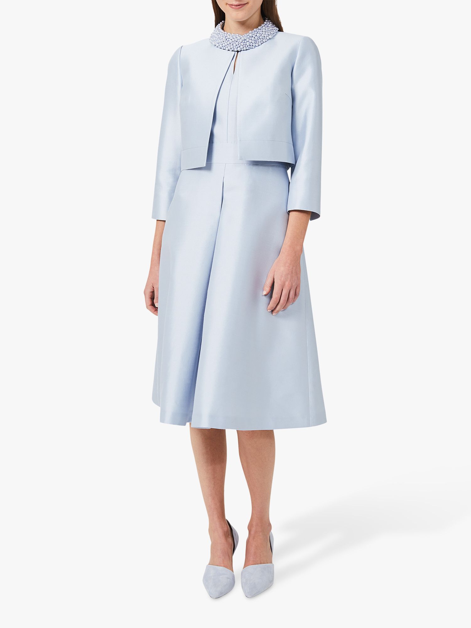 Hobbs Marcella Jacket, Celeste Blue at John Lewis & Partners