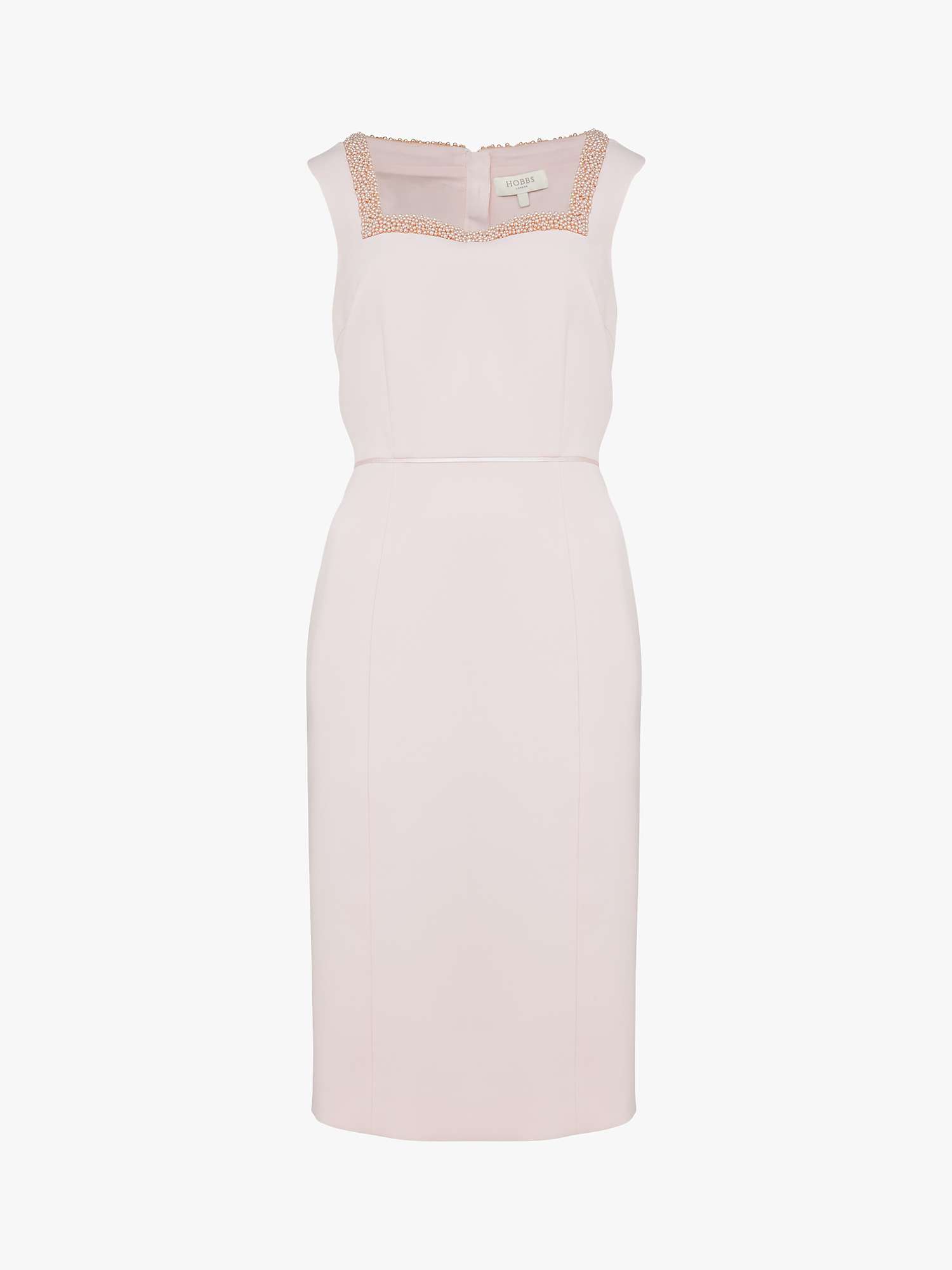 Buy Hobbs Miranda Shift Beaded Dress, Pink Online at johnlewis.com