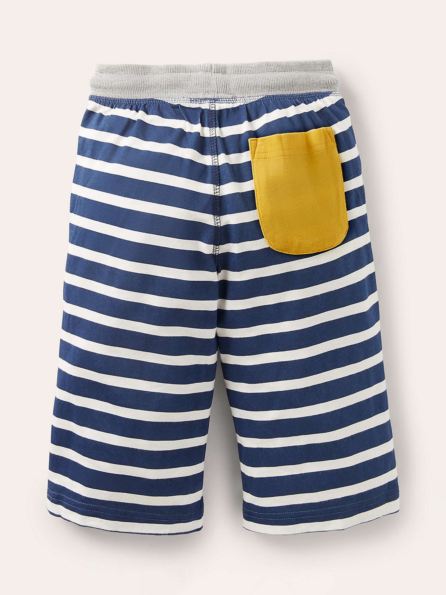 Buy Mini Boden Kids' Stripe Jersey Baggies, College Navy/Ivory Online at johnlewis.com