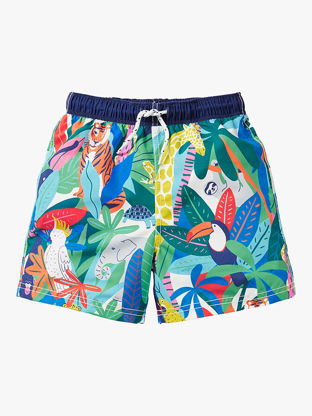 Mini Boden Boys' Jungle Print Swim Shorts, Multi at John Lewis & Partners