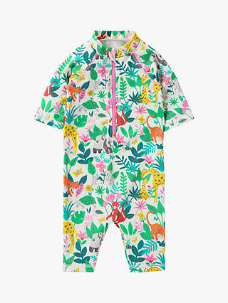 Mini Boden Baby Jungle Friends Print Sun-Safe Surf Suit, Multi