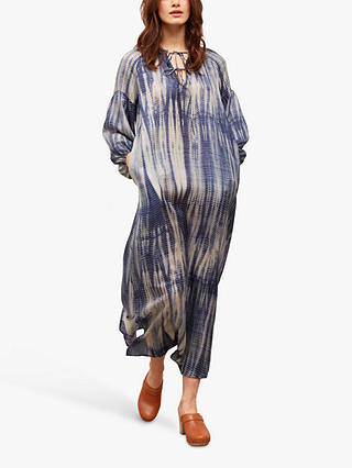 Gerard Darel Seina Abstract Print Silk Dress, Blue